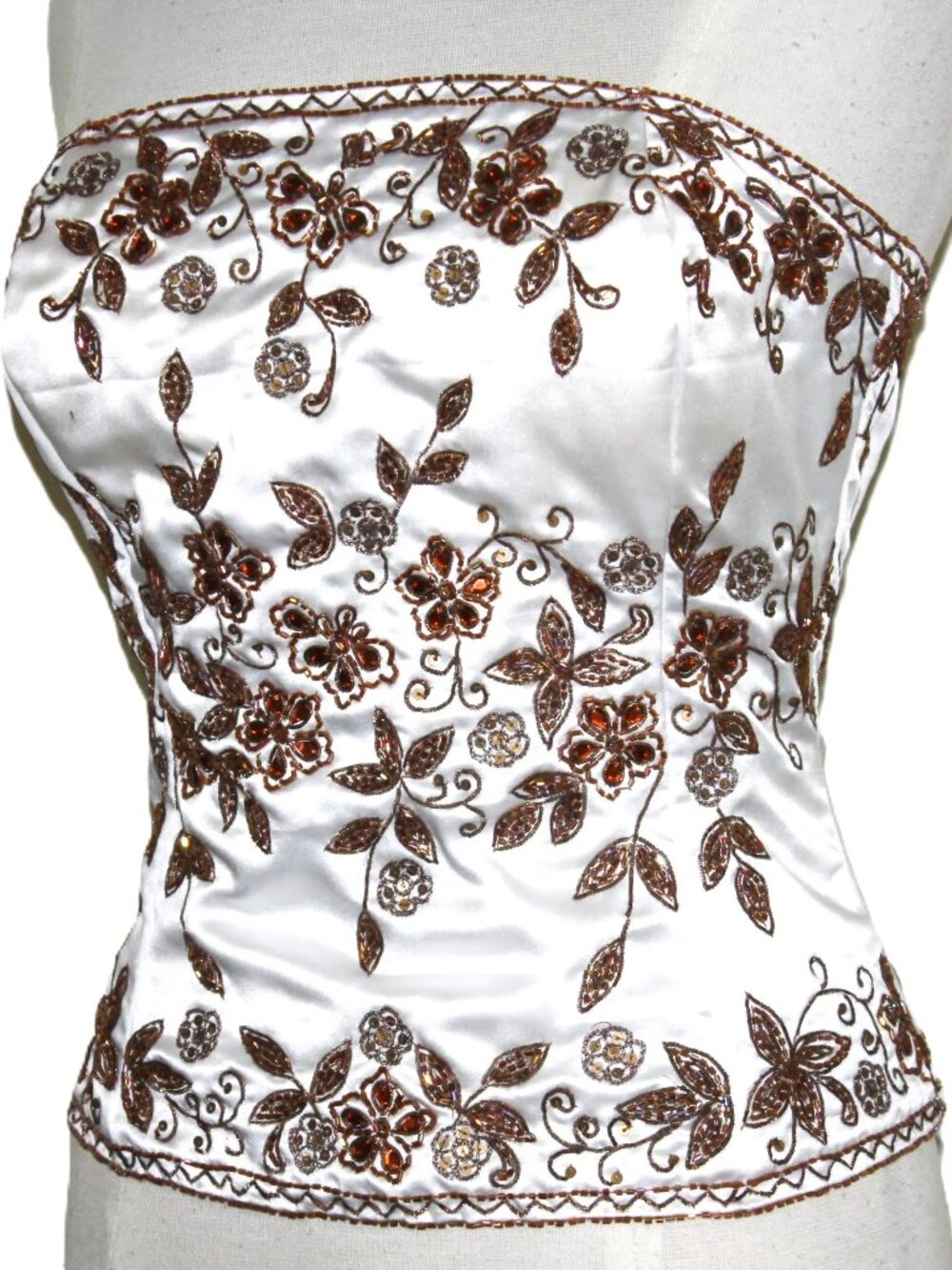 JASDEE Vintage BustierCorset HandWork GottaThread Embroidery OnSatin Style F3128